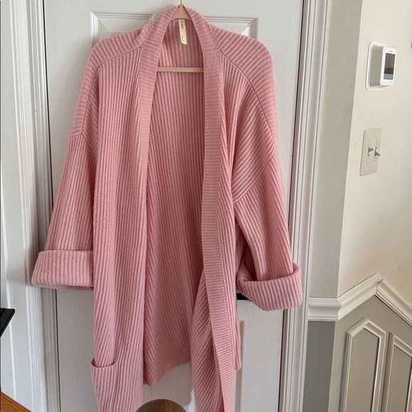 Nap Loungewear Pink Plush Cashmere Ribbed Cardigan Sz XXL - Picture 3 of 8